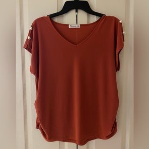 89th and Madison Orange Blouse Medium